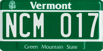 VT license plate NCM017
