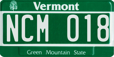VT license plate NCM018