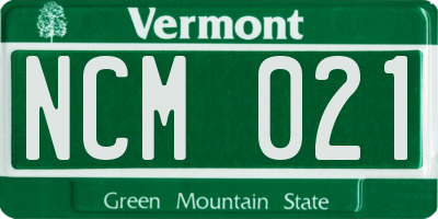 VT license plate NCM021