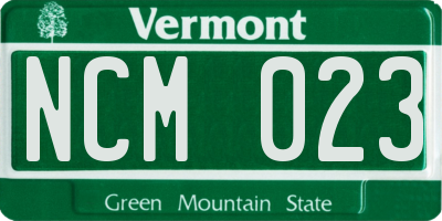 VT license plate NCM023