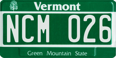 VT license plate NCM026