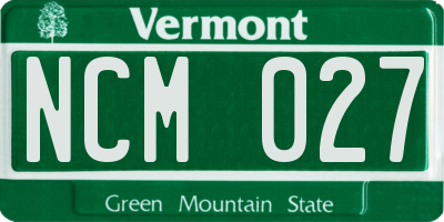 VT license plate NCM027