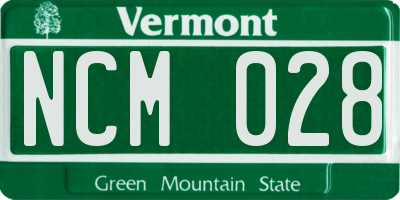 VT license plate NCM028