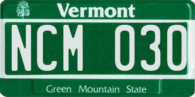 VT license plate NCM030