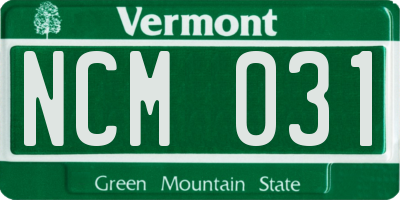 VT license plate NCM031