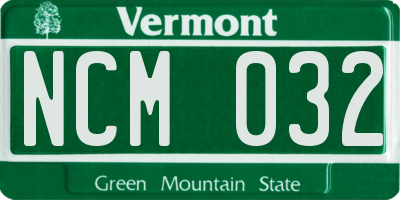 VT license plate NCM032