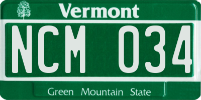VT license plate NCM034