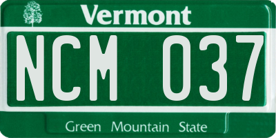 VT license plate NCM037