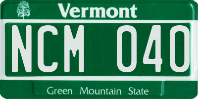 VT license plate NCM040