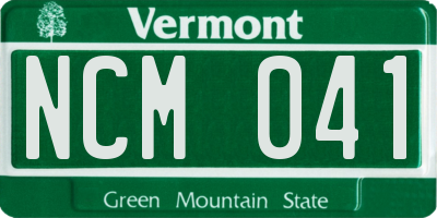 VT license plate NCM041