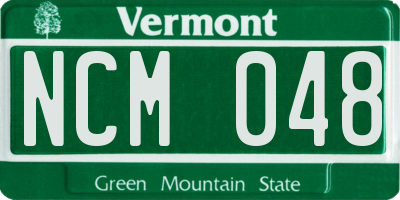 VT license plate NCM048