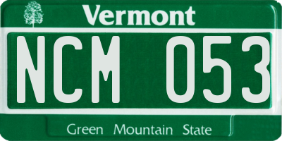 VT license plate NCM053