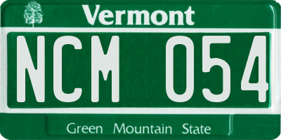VT license plate NCM054