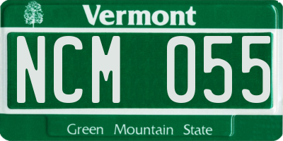 VT license plate NCM055