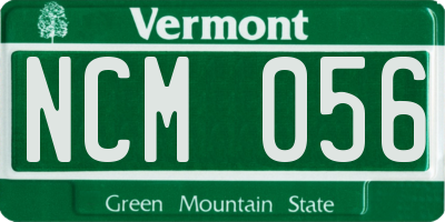 VT license plate NCM056