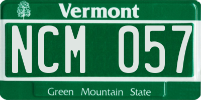 VT license plate NCM057