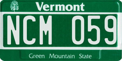 VT license plate NCM059