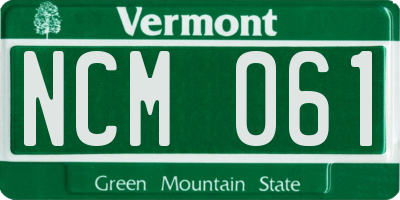 VT license plate NCM061