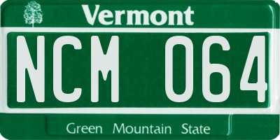 VT license plate NCM064