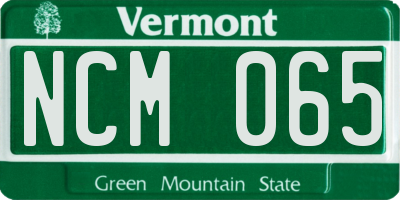 VT license plate NCM065