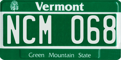 VT license plate NCM068