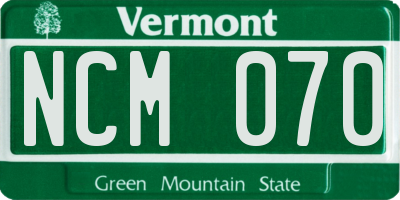VT license plate NCM070