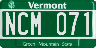 VT license plate NCM071