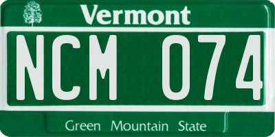 VT license plate NCM074