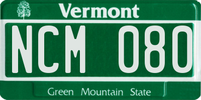 VT license plate NCM080