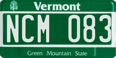 VT license plate NCM083