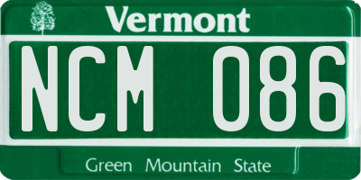 VT license plate NCM086