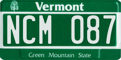 VT license plate NCM087