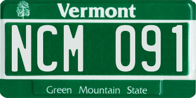 VT license plate NCM091