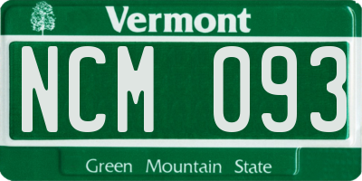 VT license plate NCM093