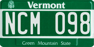 VT license plate NCM098