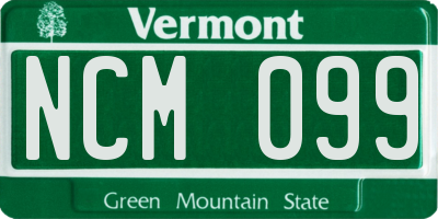 VT license plate NCM099