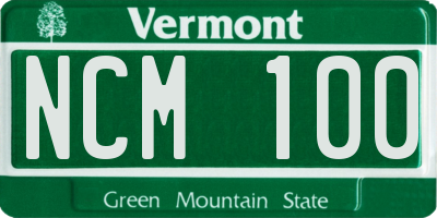 VT license plate NCM100