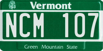 VT license plate NCM107
