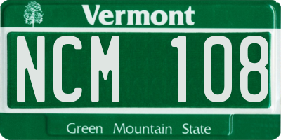 VT license plate NCM108