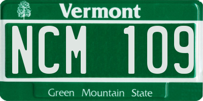 VT license plate NCM109