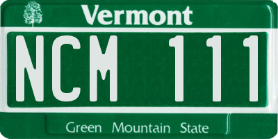 VT license plate NCM111