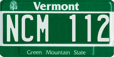 VT license plate NCM112