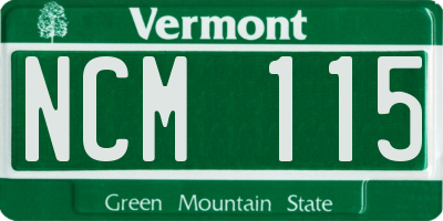VT license plate NCM115