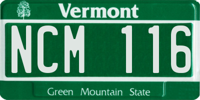VT license plate NCM116