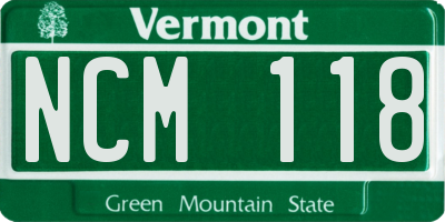 VT license plate NCM118
