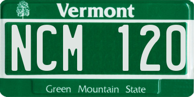 VT license plate NCM120