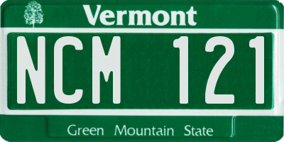VT license plate NCM121