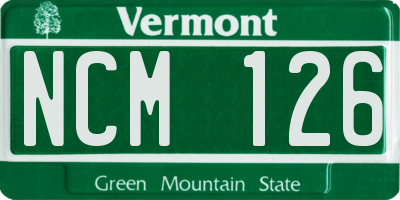 VT license plate NCM126