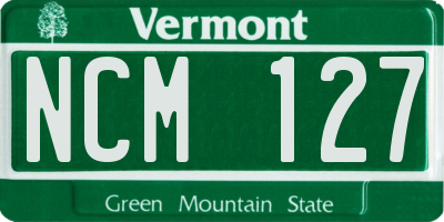VT license plate NCM127