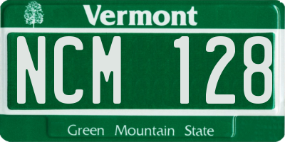 VT license plate NCM128